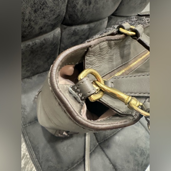 Coach Charcoal Gray Sequin 2-Way Leather Tote Bag - Picture 11 of 13